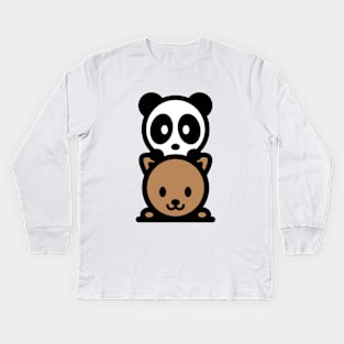 Year of the Dog Panda Bambu Brand Chinese New Year Kids Long Sleeve T-Shirt